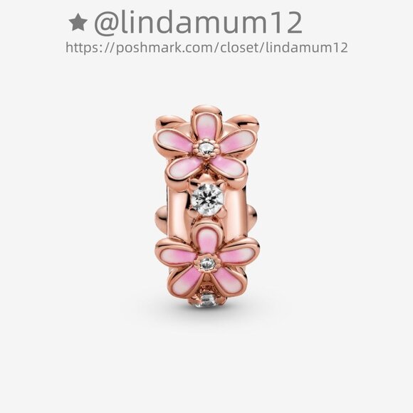 Pandora Pink Daisy Spacer Clip Charm - Picture 2 of 5